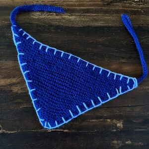 Handmade Navy Blue Knit Bandana 🌀